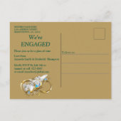 ゴールデン王室の孔雀の羽根 インビテーションポストカード (裏面)