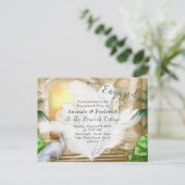 ゴールデン王室の孔雀の羽根 インビテーションポストカード (スタンド正面)