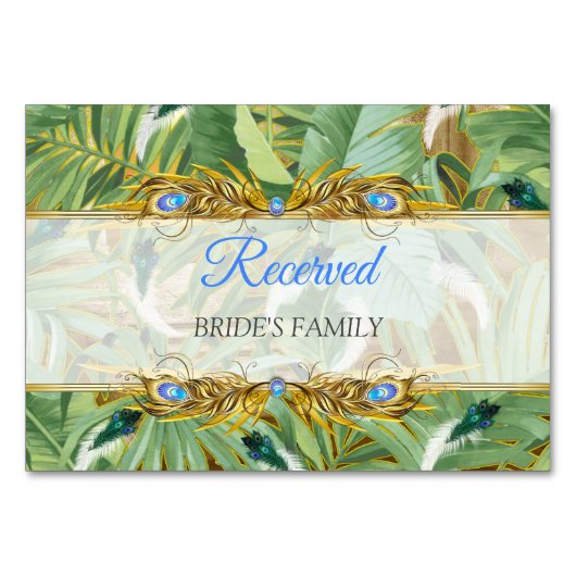 ゴールデン王室の孔雀の羽根 テーブルナンバー (正面)