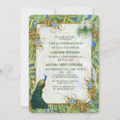 ゴールデン王室の孔雀の羽根 招待状 (正面)