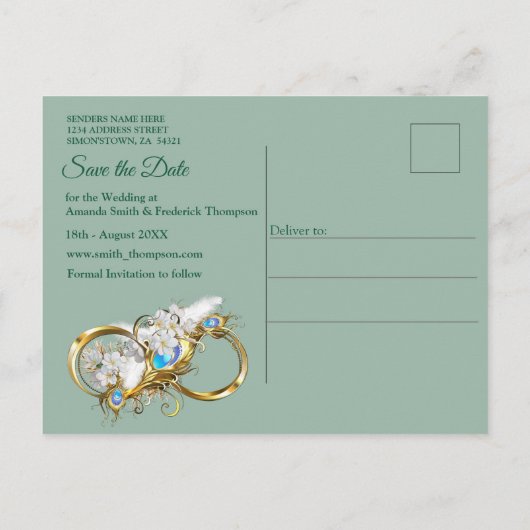 ゴールデン王室の孔雀の羽根 案内ポストカード (裏面)