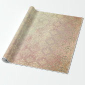 ゴールデン王室の銅バラメタリックダマスクプリンセス ラッピングペーパー (アンロールド)
