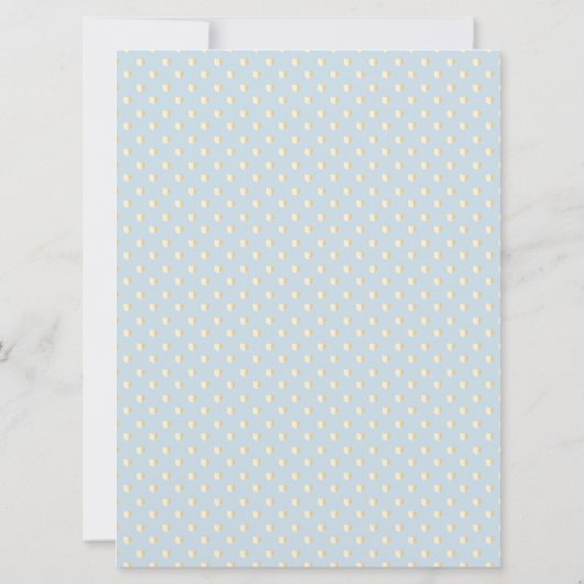 ゴールデン男の赤ちゃんの足跡とハートベビーシャワー 招待状 (裏面)