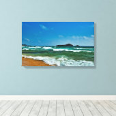 ゴールデン砂ビーチチアサルデーニアイタリアラフ海 キャンバスプリント (インサイチュ (ウッドフロア))