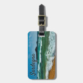 ゴールデン砂ビーチチアサルデーニアイタリアラフ海 ラゲッジタグ (正面縦)