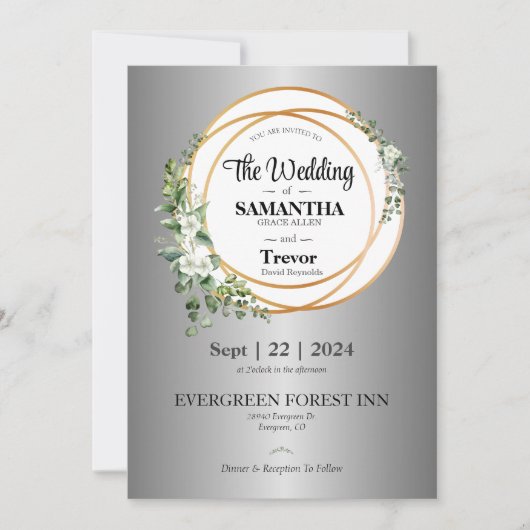 ゴールデン祝ユニオンの愛とコミットメント結婚ズ 招待状 (正面)