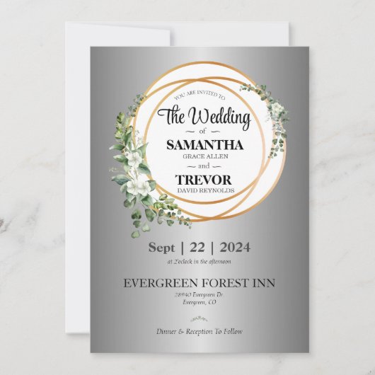 ゴールデン祝ユニオンの愛とコミットメント結婚ズ 招待状 (正面)