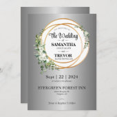 ゴールデン祝ユニオンの愛とコミットメント結婚ズ 招待状 (正面/裏面)