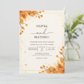 ゴールデン秋の紅葉のロマ結婚ンス 招待状 (スタンド正面)