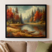 ゴールデン秋フォレストリフレクション キャンバスプリント