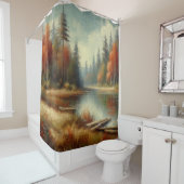 ゴールデン秋フォレストリフレクション シャワーカーテン (インサイチュ)