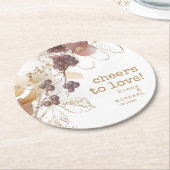 ゴールデン秋結婚の果実の応援に愛ID655 ラウンドペーパーコースター (アングル)