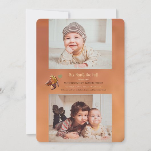 ゴールデン秋2 – 写真誕生のお知らせ 案内状 (正面)