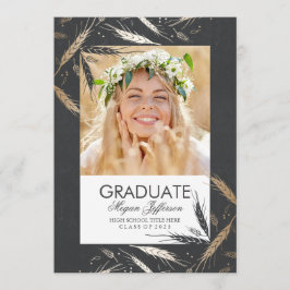 ゴールデン秋 |写真の卒業 招待状