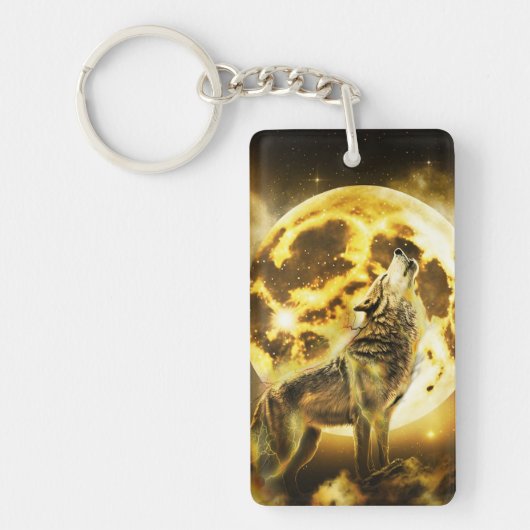 ゴールデン稲妻ウルフ キーホルダー (正面)