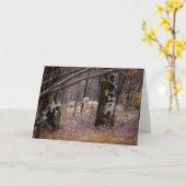 ゴールデン空白のレトリバーのフォトカード カード (黄色い花)