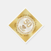 ゴールデン第50誕生日ナプキパーソナライズされたンス スタンダードカクテルナプキン (角)