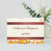 ゴールデン紅葉とレッドウェディングRSVP 出欠カード (スタンド正面)