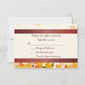 ゴールデン紅葉とレッドウェディングRSVP 出欠カード (裏面)