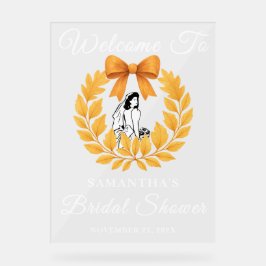 ゴールデン紅葉ブライダルシャワーへようこそ アクリルサイン