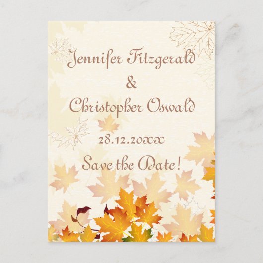 ゴールデン紅葉日付の保存 案内ポストカード (正面)