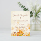 ゴールデン紅葉日付の保存 案内ポストカード (スタンド正面)