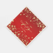 ゴールデン紙吹雪の赤75th誕生日パーティー スタンダードランチョンナプキン (角)