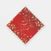 ゴールデン紙吹雪の赤95th誕生日パーティー スタンダードランチョンナプキン (角)