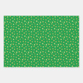 ゴールデン紙吹雪オンゴールデングリーン&レッド ラッピングペーパーシート (正面3)