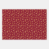 ゴールデン紙吹雪オンゴールデン、ブルゴーニュ&ホワイト ラッピングペーパーシート (正面2)