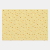 ゴールデン紙吹雪オンゴールデン、ブルゴーニュ&ホワイト ラッピングペーパーシート (正面)