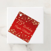 ゴールデン紙吹雪オンレッド75誕生日 フェイバータグ (インサイチュ)