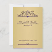 ゴールデン紙吹雪オン紫100誕生日パーティー 招待状 (裏面)