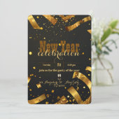 ゴールデン紙吹雪グリッター爆発フェスティバル新年 招待状 (スタンド正面)