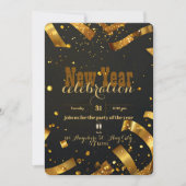 ゴールデン紙吹雪グリッター爆発フェスティバル新年 招待状 (正面)