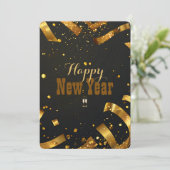 ゴールデン紙吹雪グリッター爆発年賀状 招待状 (スタンド正面)