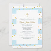 ゴールデン紙吹雪ブルー宗教的招待状 招待状 (正面)