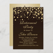 ゴールデン紙吹雪退職パーティの招待状 招待状 (正面/裏面)