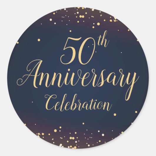 ゴールデン紙吹雪50周年記念ステッカー ラウンドシール (正面)