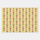 ゴールデン紙吹雪、クリスマス小妖精や小人、くるみ割り ラッピングペーパーシート (正面3)