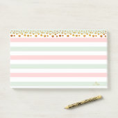 ゴールデン紙吹雪&パステルカラーパーソナライズされた ポストイット (デスク)