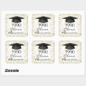 ゴールデン紙吹雪、モルタルクラス懇親会任意の年 スクエアシール (シート)