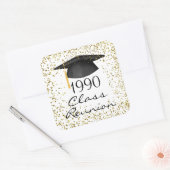 ゴールデン紙吹雪、モルタルクラス懇親会任意の年 スクエアシール (封筒)