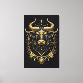 ゴールデン素晴らしタウロス〔占星術の〕十二宮図シンボル キャンバスプリント