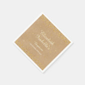 ゴールデン素朴ハート紙吹雪バプテスマ《キリスト教》洗礼式や命名式 スタンダードカクテルナプキン (角)