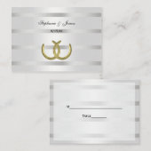 ゴールデン素朴ホースシューズシルバーウィットエスコートカード プレイスカード (正面/裏面)