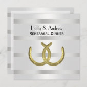 ゴールデン素朴ホースシューズシルバーウィットリハーサルDin 招待状 (正面/裏面)
