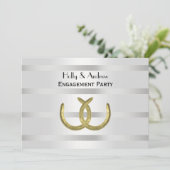 ゴールデン素朴ホースシューズシルバーWht H婚約 招待状 (スタンド正面)