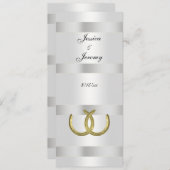 ゴールデン素朴ホースシューズ銀Whtメニューカード 招待状 (正面/裏面)