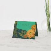 ゴールデン素朴秋のフローラ結婚のテーブル番号 サンキューカード (裏面)